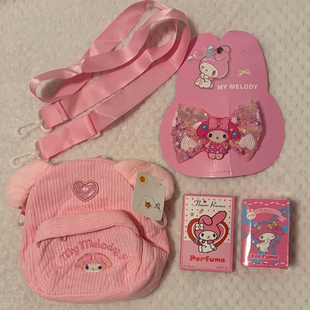 My Melody Pink Mini Crossbody Bag & Accessories Set